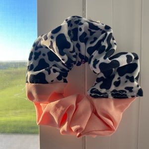 Dairy cow print scrunchie